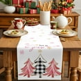 thumbnail image 2 of Christmas Tree Sketch on White Table Runner 13x48in Non-Slip Cotton Linen Table Runners, Gold Pink Winter Snowflake Dresser Scarves TableRunner for Dinner Kitchen Dining Wedding Party, 2 of 9