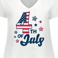 thumbnail image 4 of Inktastic 4th of July with Striped Stars Women's Plus Size V-Neck T-Shirt, 4 of 5