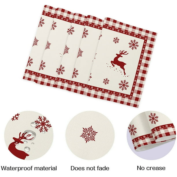 SARZI Placemats Set of 4 Farmhouse Retro Rustic Wood Texture Placemat