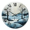 thumbnail image 4 of Designart "Blue White Modern Scandinavian Charm I" Landscapes Oversized Wall Clock, 4 of 5