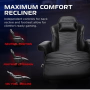 RESPAWN 900 Console Gaming Recliner with Footrest and Lumbar Support - Comfortable Ergonomic Gaming Chair with Headrest, No Wheels, Reclining, Heavy Duty, Racing Style Video Game Chairs - Black