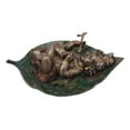 thumbnail image 4 of Lord Krishna as Baby Laying On Peepal Banyan Leaf Hindu Figurine 6"H Statue, 4 of 6
