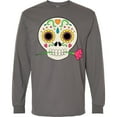 thumbnail image 3 of Inktastic DÃ­a De Los Muertos Skull with Flower Long Sleeve T-Shirt, 3 of 5