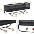 thumbnail image 2 of Mail Organizer Wall Mount Key and Mail Holder for Wall Decorative with 5 Key Hooks Mail and Key Rack Hanger Metal Wire Mesh Storage Basket for Entryway Letters Magazine Bills Leashes Coat - Black, 2 of 6
