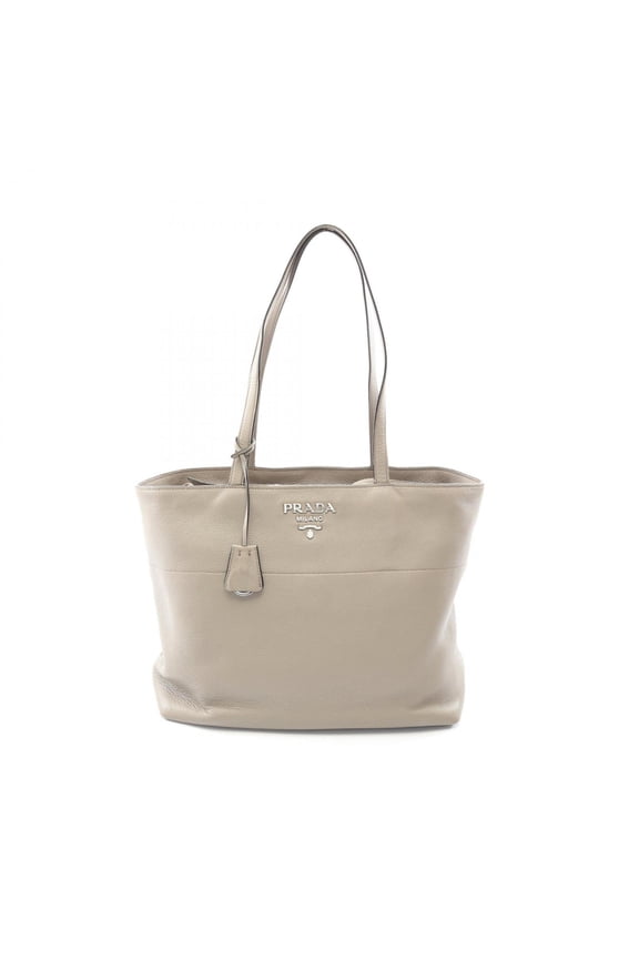Pre-Owned Prada VITELLO PHENIX Tote Bag/Handbag, Leather, Women's, Beige