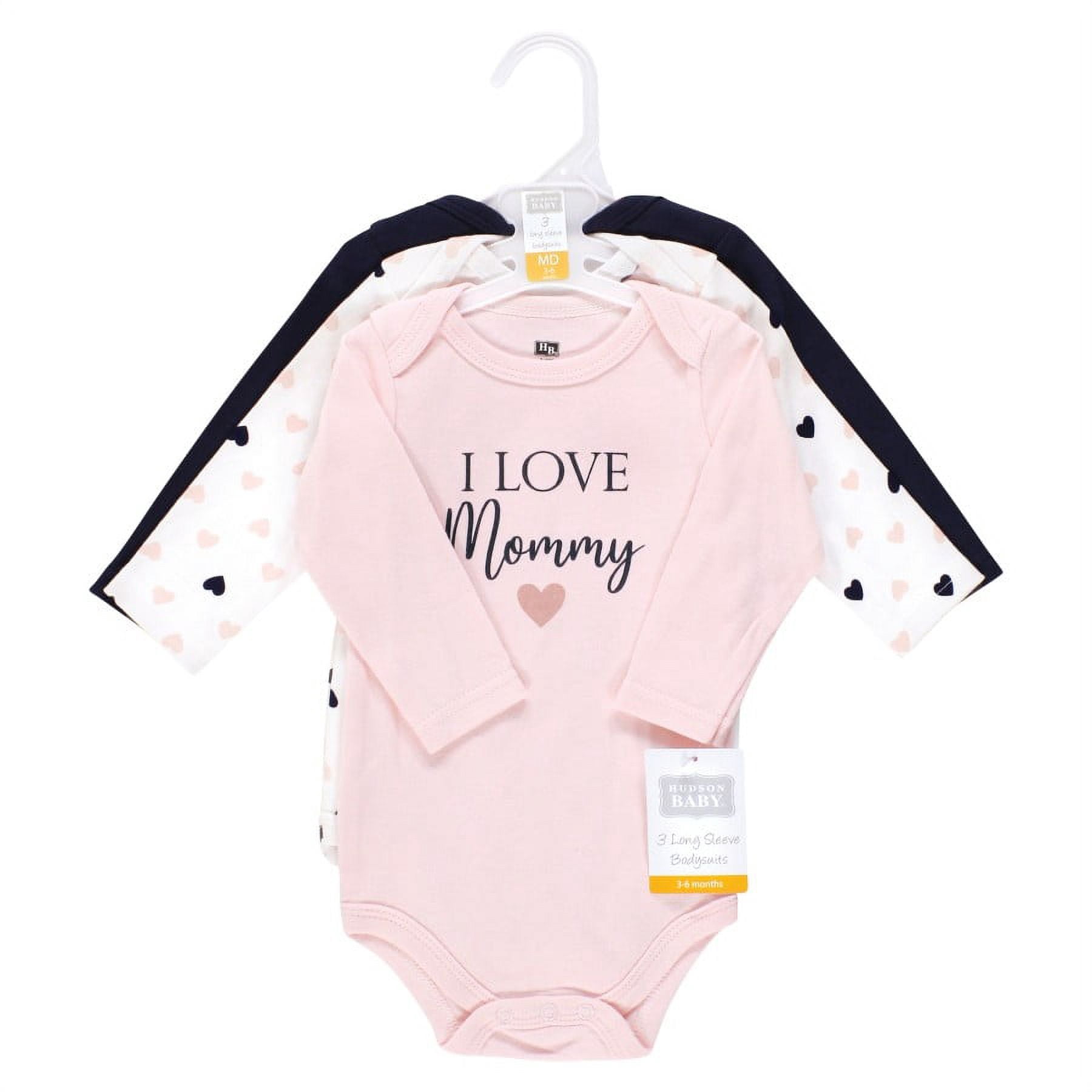 Hudson Baby Cotton Long-Sleeve Bodysuits, 3-Pack, Newborn- 24 Months