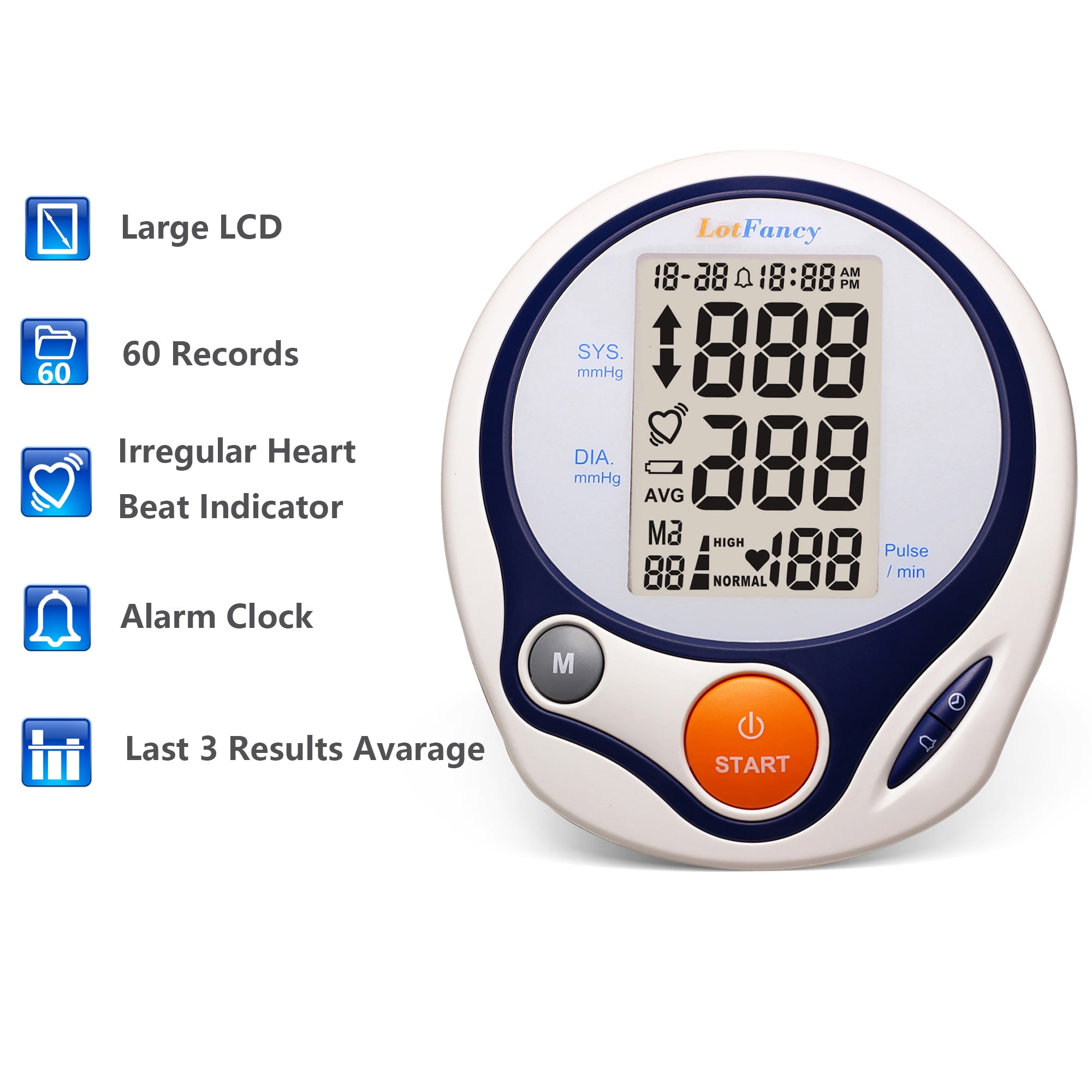 LotFancy Arm Blood Pressure Monitor with M Cuff, BP Digital Machine for Home Use