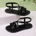 thumbnail image 5 of Yyuenw Casual PU Flat Sandals Women Open Toe Crisscross Straps Lightweight Holiday Dating Summer Shoes, 5 of 9