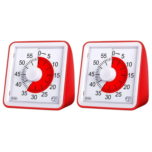 2X Visual Timer,60 Kids Timer,3 Inch Countdown Timer,Silent Visual