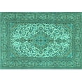 thumbnail image 1 of Ahgly Company Indoor Rectangle Persian Turquoise Blue Traditional Area Rugs, 8' x 12', 1 of 4