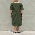 thumbnail image 4 of Femmes Occasionnels Lâches à Manches Courtes Robe d'Été Plage Swing T-Shirt Robes de Soleil, 4 of 5