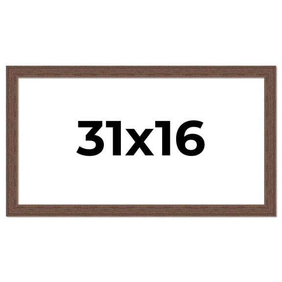 31x16 Frame Brown Farmhouse Solid Wood Picture Frame Width 1.5 Inches | Interior Frame Depth 0.5