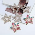 thumbnail image 2 of Chunky Star Sparkly Rhinestone Earrings Colorful Crystal Exaggerate Big Star Drop Earings Birthday Party Jewelry Gifts for Women, 2 of 5