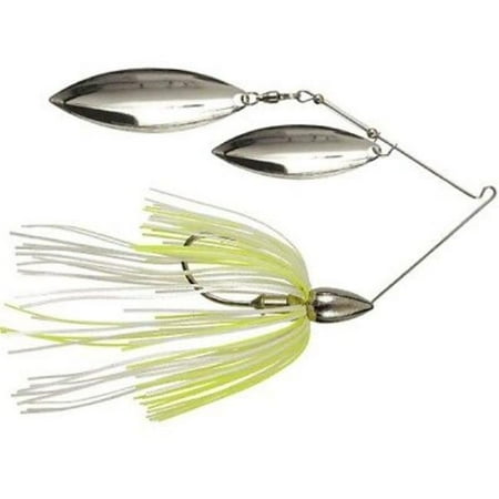 War Eagle Nickel Frame Double Willow Spinnerbait White & Chartreuse Pearl Fishing Lure