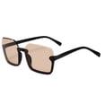thumbnail image 4 of Vintage Half Frame Square Sunglasses for Women Men, Oversized Big Frame Sun Glasses, UV Protection Fashion Shades for Driving, Outdoor, Travel, Lightweight Eyewear Lunettes de Soleil, Black, 4 of 7