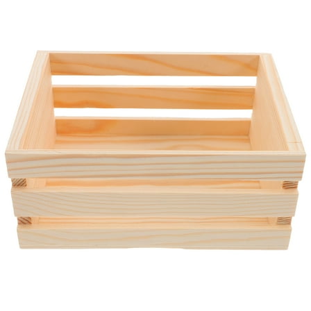 QIFULL small wood crate Wooden Storage Box Wood Storage General Users Home Office 1Pcs