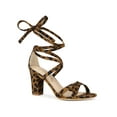 thumbnail image 1 of BLISSFUL STEP Women's Open Toe Lace-Up High Block Heeled Sandals Leopard (Size 7), 1 of 6