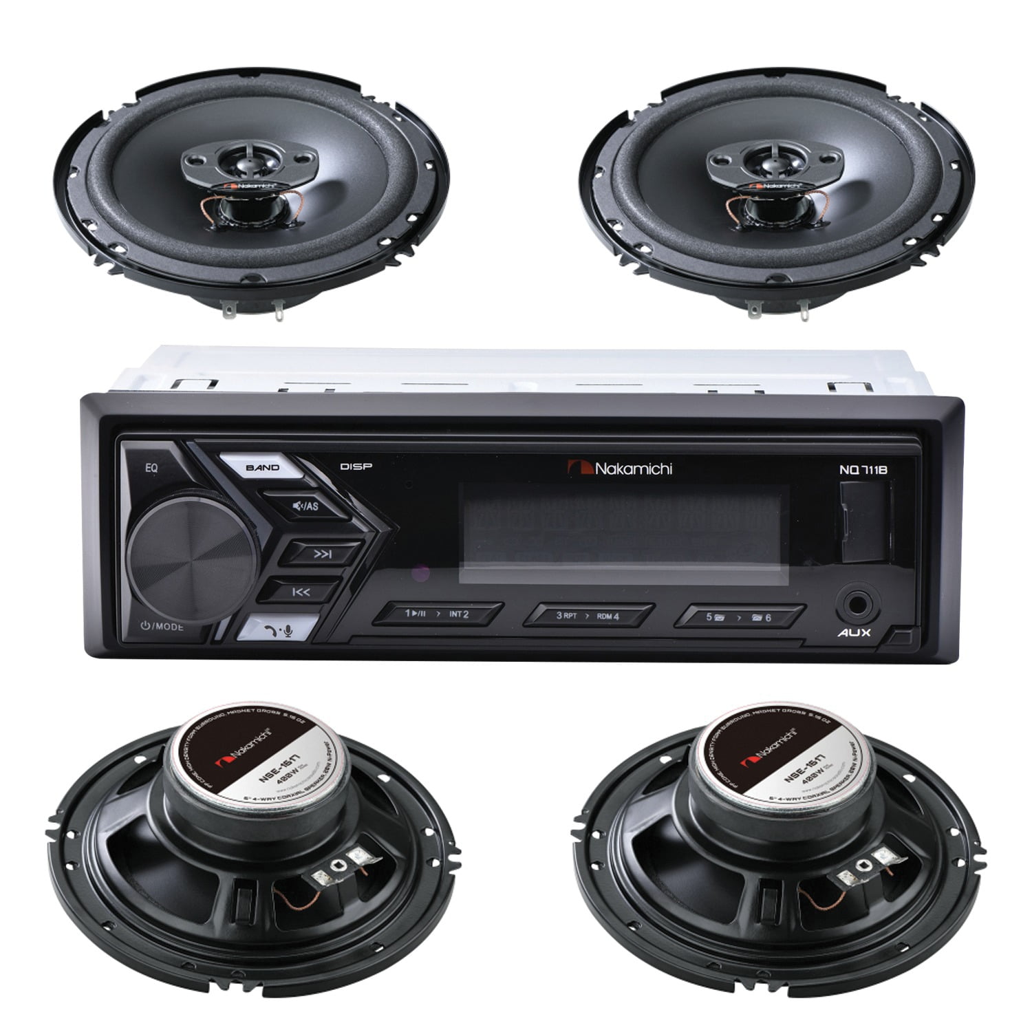 Nakamichi NMNRS7627 SingleDIN InDash Mechless Car Audio System