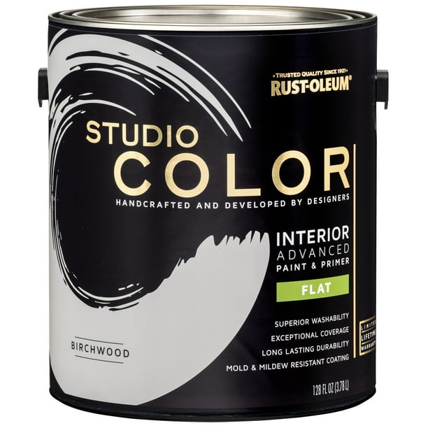 Birchwood, RustOleum Studio Color Interior Paint + Primer, Flat Finish