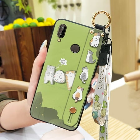 Lulumi-Phone Case For Huawei P20 Lite/Nova 3E, Kickstand Lanyard cell phone cover Back Cover phone protector Durable Cartoon Waterproof Shockproof mobile case mobile phone case phone cover