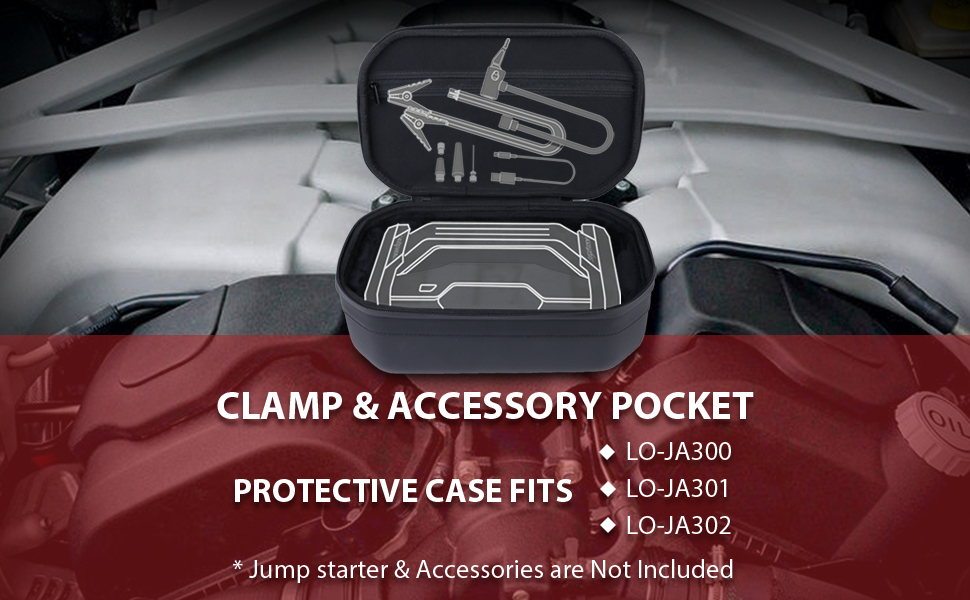 LOKITHOR JA Series Carrying Case-Protective EVA Storage Bag with Handle for JA300,JA301,JA302,JA400,JA401,JA3000  Jump Starter with air compressor