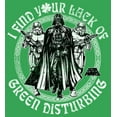 thumbnail image 2 of Junior's Star Wars St. Patrick's Day I Find Your Lack of Green Disturbing  Graphic Tee Kelly Green Small, 2 of 3