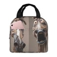 thumbnail image 1 of Fotbe Funny Horse Faces Expressions Bolsa Térmica con Estampado y Forro de Aluminio Grueso Bolsa de Almuerzo con Bolsillo Frontal para Hombres y Mujeres, Ideal para Trabajo, Escuela, 1 of 8