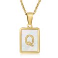 thumbnail image 1 of 26 English Letters (A-Z) Necklace For Women Titanium Steel Stainless Steel Pendant Necklace Pearl Shell Oil Drop Necklace As Gift For Wife , Daughter, Friend, 1 of 7