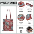 thumbnail image 5 of Paisley Print Reusable Canvas Tote Bag - Vintage Bohemian Ethnic Design with Colorful Floral, Artistic Retro Mandala-Inspired Art, Eco-Friendly Grocery Shopping Bag, 5 of 7