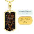 thumbnail image 3 of It's Not A Hobby Biker Keychain Stainless Steel or 18k Gold Dog Tag Keyring, 3 of 16