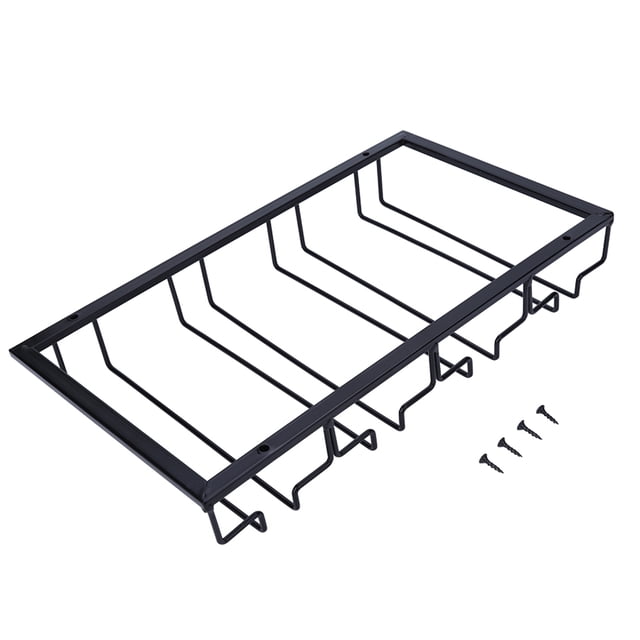 Organizador de copas de vino de color negro, soporte para colgar copas de vino, para cocina, bar y restaurante.