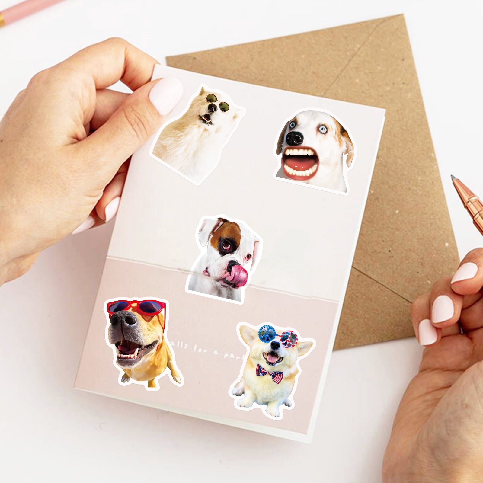 100 Pegatinas De Perros De 6 Cm - Impermeables Y Sin Pegamento - Decoración De Bricolaje Para Patinetas, Cuadernos Y Vasos - Diseño Realista De Cachorros - Regalo Para Niños
