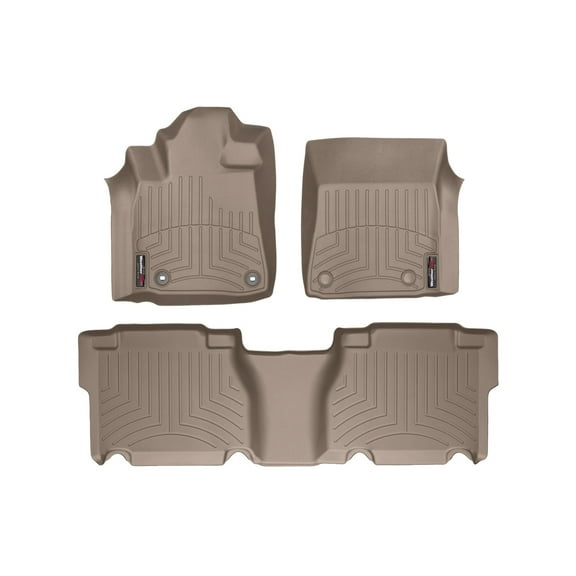 WeatherTech Custom Fit FloorLiners compatible with 2012-2013 Toyota Tundra - 1st & 2nd Row, Tan