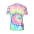 thumbnail image 5 of T Shirt For Men Colorful Rainbow Print Men Modern Tie Dye Vintage Sportswear T-Shirts Fast Dry Beach, 5 of 6