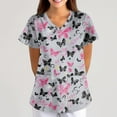 thumbnail image 2 of BDPORKAS Women Scrubs Working Tops Breathable Short Sleeve Pocketed Nurse Scrubs Cute Animal Printed Comfortable Fit Holiday Shirts, 2 of 6