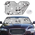 thumbnail image 2 of Uemuo Pandas Pattern Accordion Car Windshield Sun Shade, Foldable Reflective Sun Visor for Car, Reflector Windshield Sunshade-Medium, 2 of 7