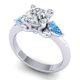 thumbnail image 2 of 2.50 Carat Beautiful Round Cut (F-G/VS1) Natural Diamond Blue Topaz Gemstone Anniversary Ring for her 18K White Gold Size 6.5 by Diamond-Capitals, 2 of 8