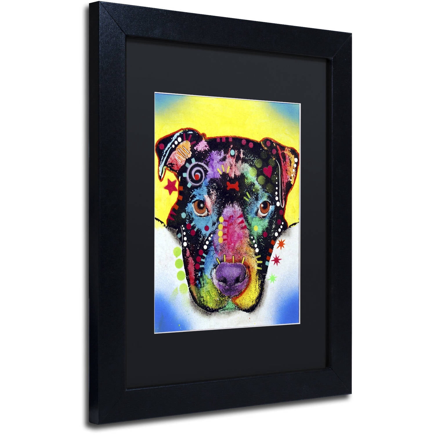 Trademark Fine Art "Otter Pitbull" Canvas Art by Dean Russo, Black Matte, Black Frame