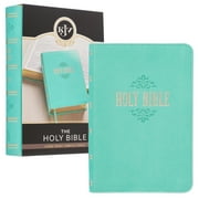 KJV Holy Bible, Compact Large Print Faux Leather Red Letter Edition - Ribbon Marker, King James Version, Robin's Egg Blue