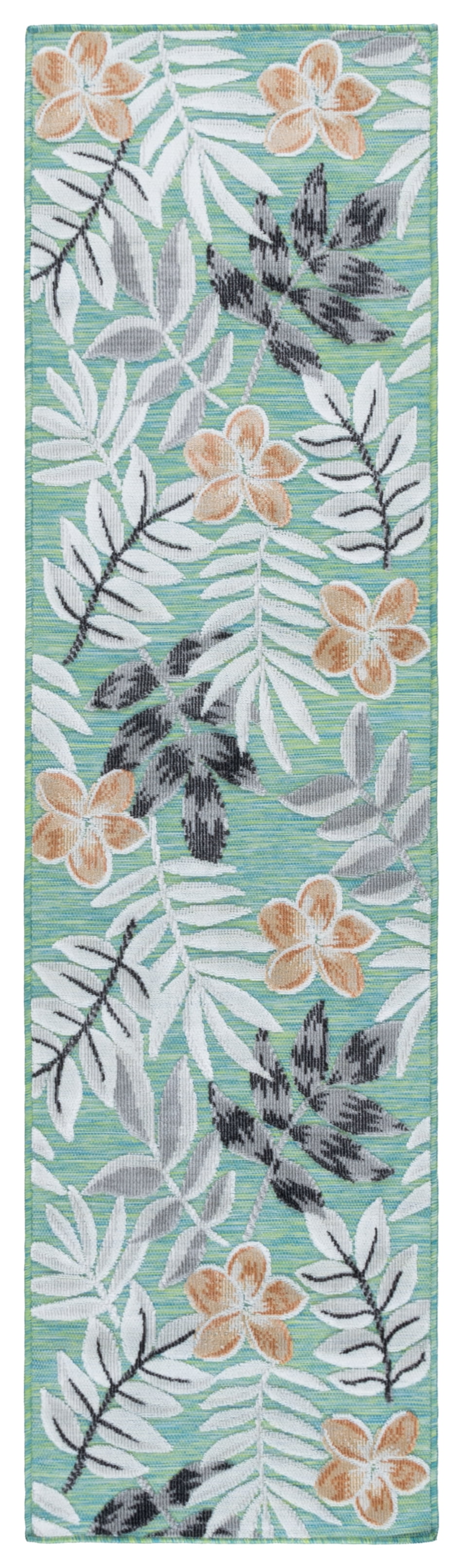 Safavieh Cabana Blazhe Botanical Indoor/Outdoor Runner Rug, Blue Green/Gray, 2' x 8'