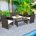 thumbnail image 3 of Patiojoy 4PCS Outdoor Patio Furniture Sets Weather-Resistant Rattan Sofas w/ Soft Cushion White, 3 of 7