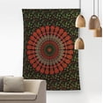 thumbnail image 2 of Bless International Indian hippie Bohemian Psychedelic Golden Blue Peacock Mandala Wall hanging Bedding Tapestry (Golden Green, Poster (30x40Inches)(76x101cms)), 2 of 4