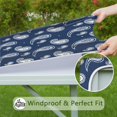 thumbnail image 6 of Blue Pioneer Flower and Paisley Pattern Square Fitted Tablecloth with Elastic Edge,Square Table Cover,Washable Elastic Table Cover for Home Kitchen Party Decor 36"x36", 6 of 6