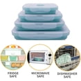 thumbnail image 4 of Set of 4 Collapsible Silicone Food Storage Container With BPA Free, Leftover Meal Box With Airtight Plastic Lids For Kitchen,Microwave & Freezer & Dishwasher Safe, 4 of 5