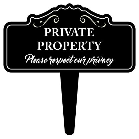 Personalized Garden Stake Sign Private Property Please Respect Our Privacy Home No Trespassing Lawn & Garden Stake 18x18 Sign - Aluminum ()