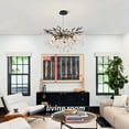 thumbnail image 3 of Modern Tree Branch Crystal Chandelier, Adjustable Height 20-78.7 Inches, Luxury Black Metal & Sparkling Crystal Lighting Fixture for Dining Room, Living Room, Bedroom, 3 of 9