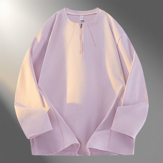 pstuiky camisa de manga larga para hombre, Blusas/camisas casuales de moda para hombre, de color liso, de manga larga, cuello redondo y cremallera tops de invierno para hombre m