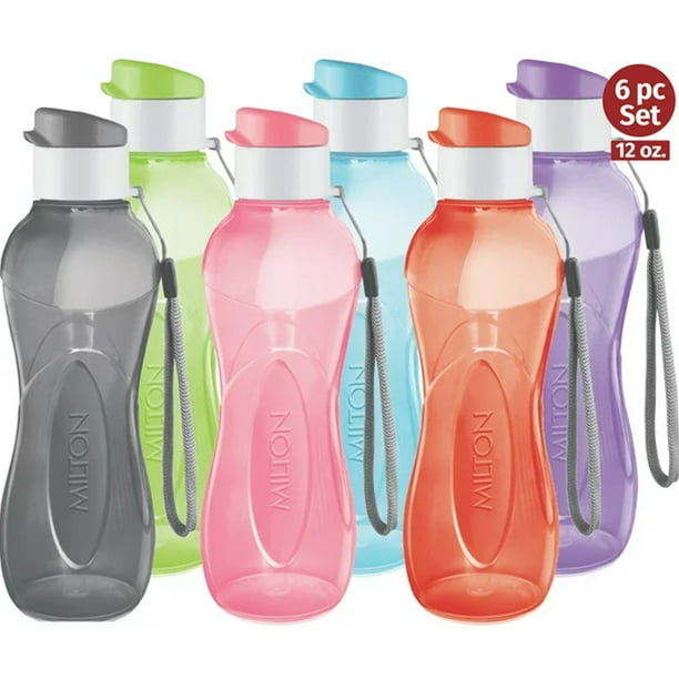 Reusable Water Bottle That Looks Like Disposable MILTON 6-Pc Reusable Water Bottles Bulk Pack 12 Oz Plastic Bottles with
