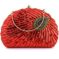 thumbnail image 3 of LZCKDPX Womens Evening Clutch Bag Designer Evening Handbag Hand Bag,Lady Party Wedding Clutch Purse,Shell Shape-red, 3 of 7