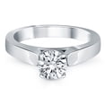 thumbnail image 2 of 14k White Gold Wide Cathedral Solitaire Engagement Ring Size 6.5, 2 of 4